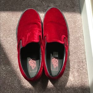 Red Velvet Vans Size 10 9/10 Condition